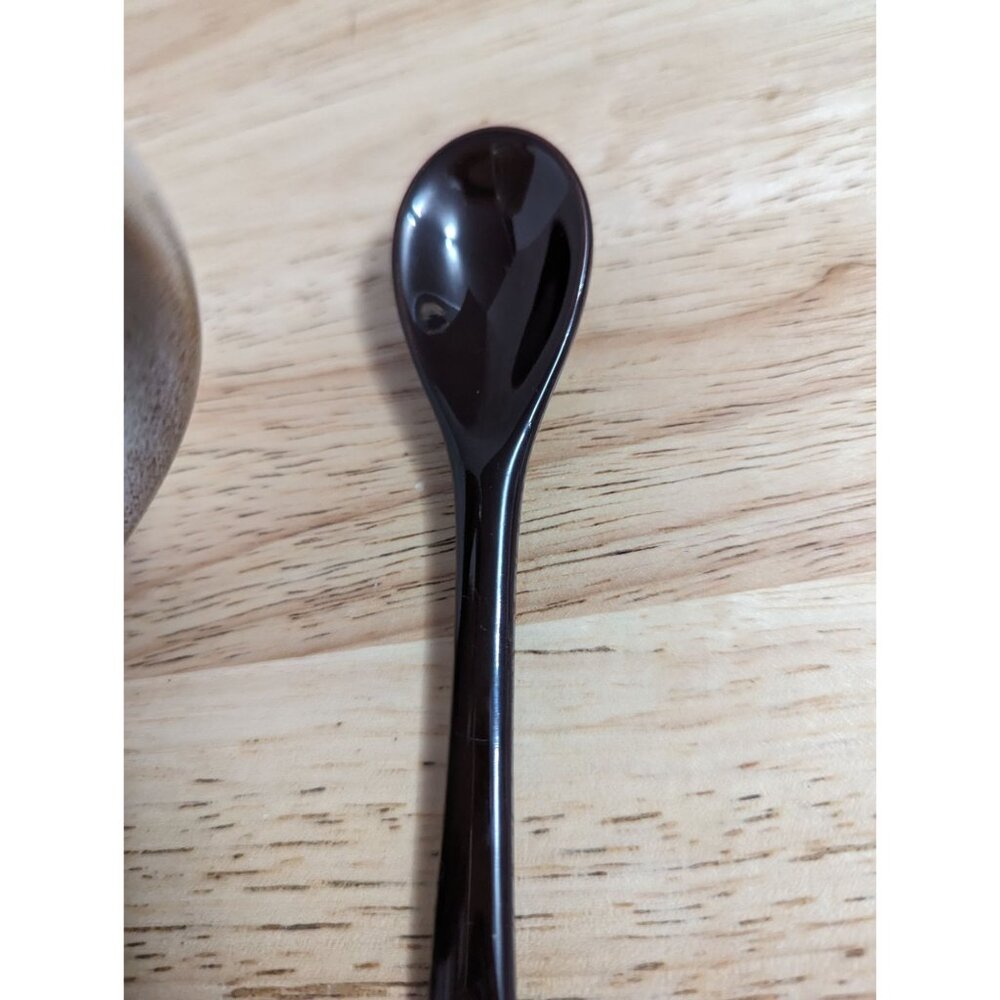 Enjoy Cafe Cayman Islands brown coffe themed mug w/spoon 4 inch @agiftcorp - Picture 5 of 11